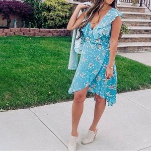 floral wrap dress